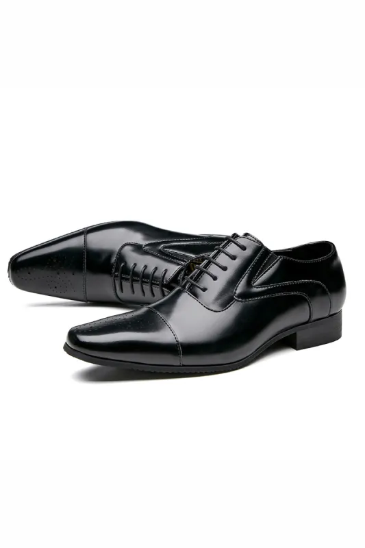 Black Lace-Up Men's Leather Slip-On Formal Shoes sold by Zapaka