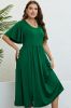 Dark Green Round Neck A Line Plus Size Summer Dress sold by Zapaka
