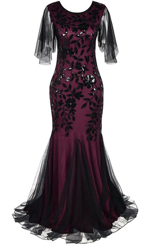 Plus Size Long 1920s Flapper Dress with Sequin sold by Zapaka