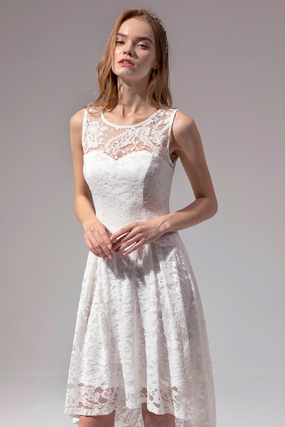 Asymmetrical White Lace sold by Zapaka product image thumbnail 3
