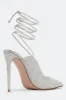 Sparkly Silver Beaded Stiletto High Heels sold by Zapaka
