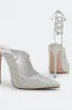 Sparkly Silver Beaded Stiletto High Heels sold by Zapaka