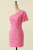 One Shoulder Sequins Homecoming Dress sold by Zapaka