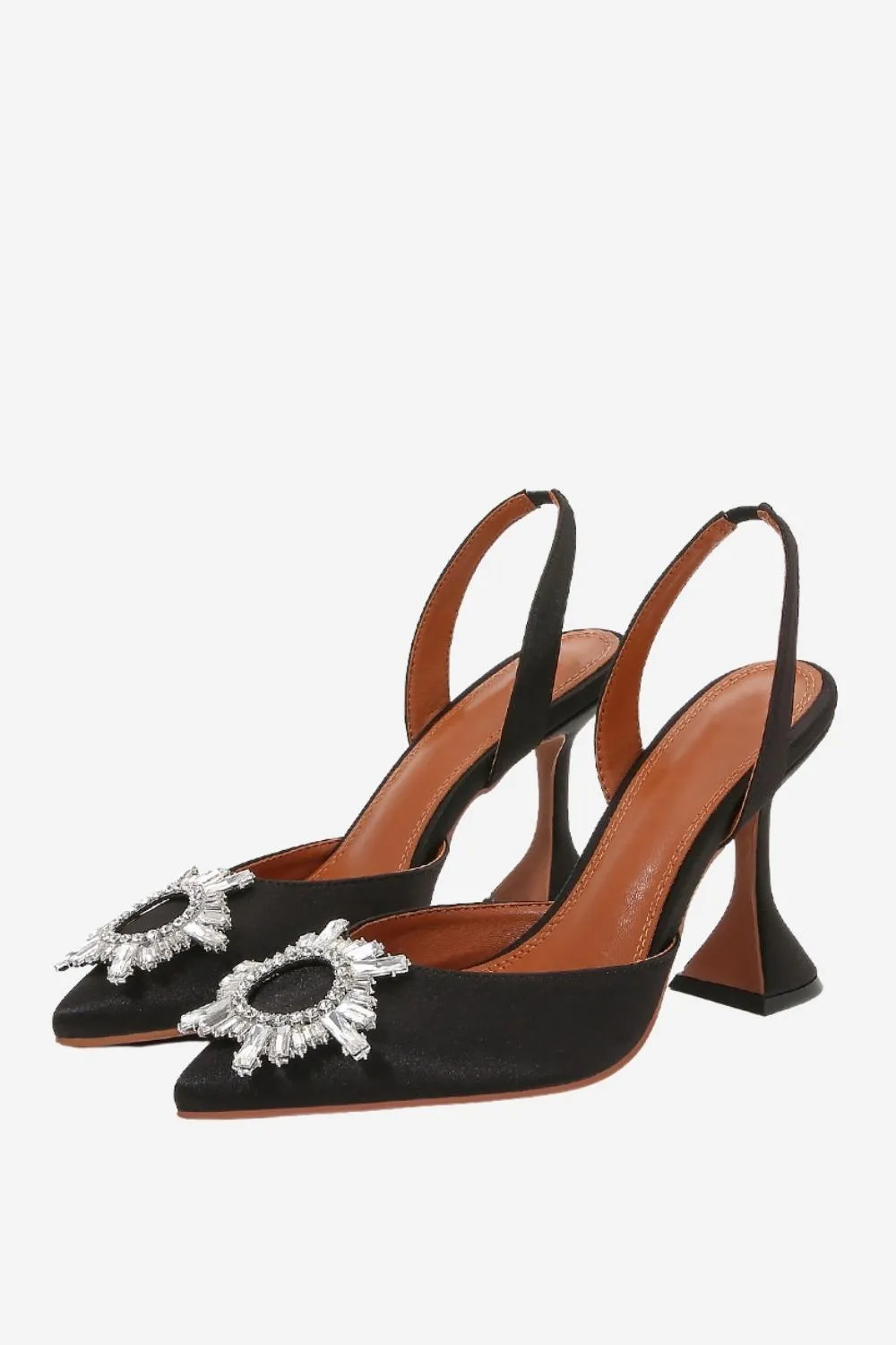Rhinestone Pointed Toe Stiletto Sandals sold by Zapaka