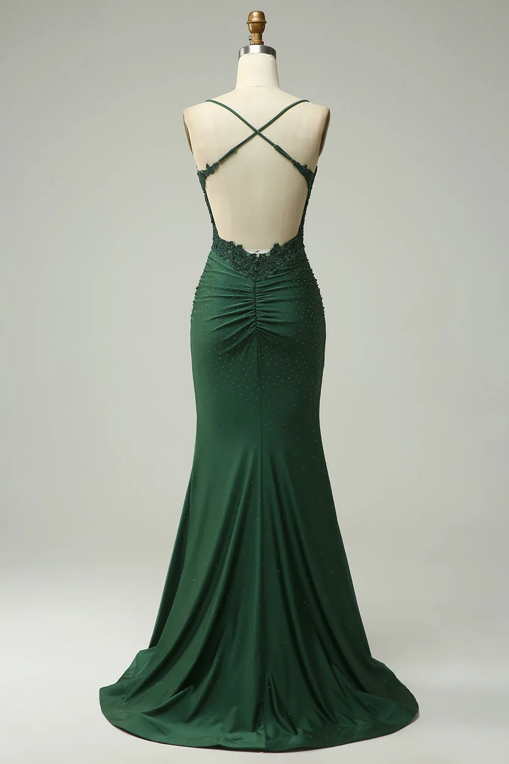 Mermaid Halter Dark Green Long Prom Dress with Appliques Beading sold by Zapaka product image thumbnail 2