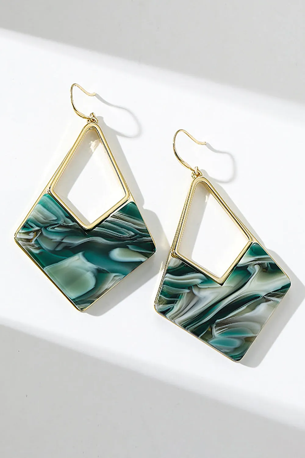 Green Diamond Long Earrings sold by Zapaka