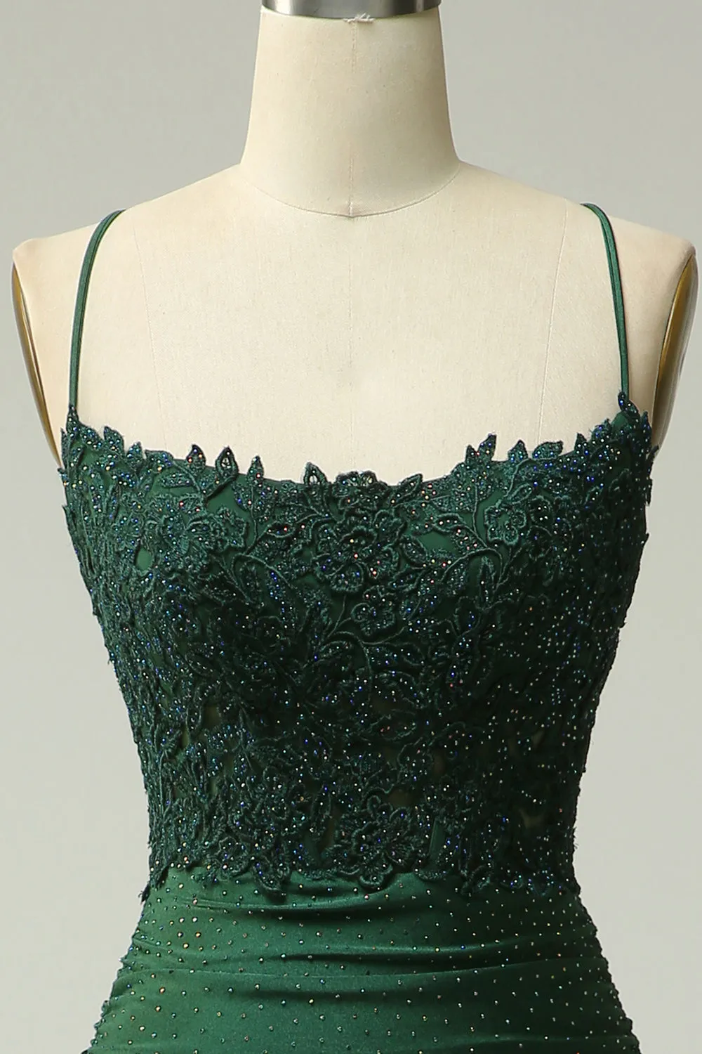 Mermaid Halter Dark Green Long Prom Dress with Appliques Beading sold by Zapaka product image thumbnail 4