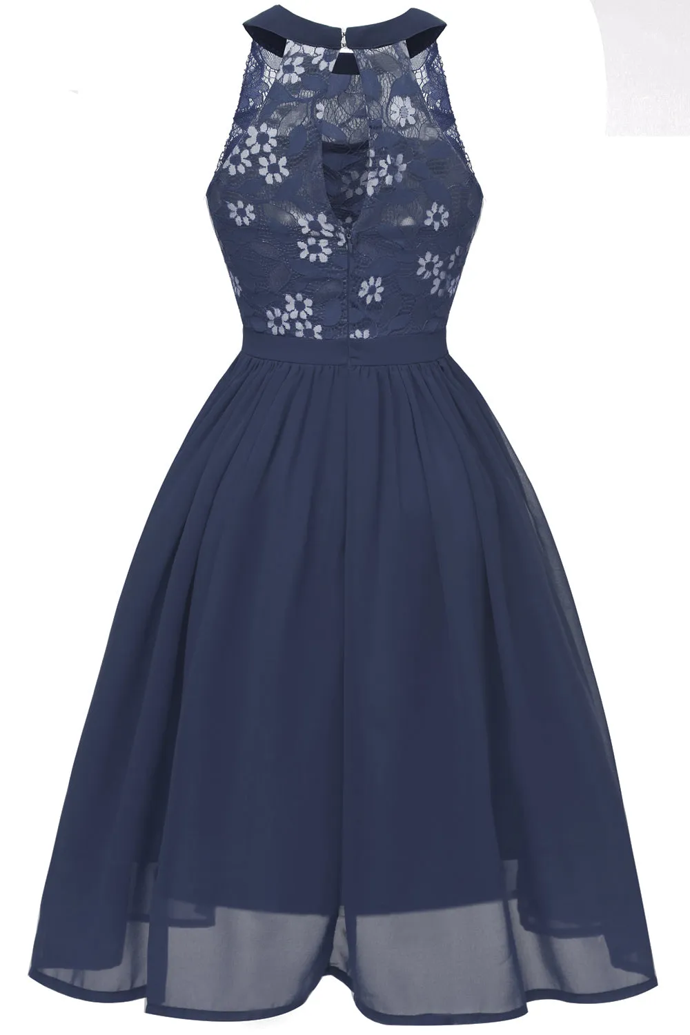 Burgundy Halter Vintage Lace Dress sold by Zapaka product image thumbnail 5