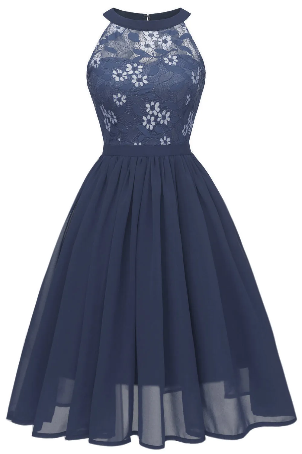 Burgundy Halter Vintage Lace Dress sold by Zapaka product image thumbnail 4