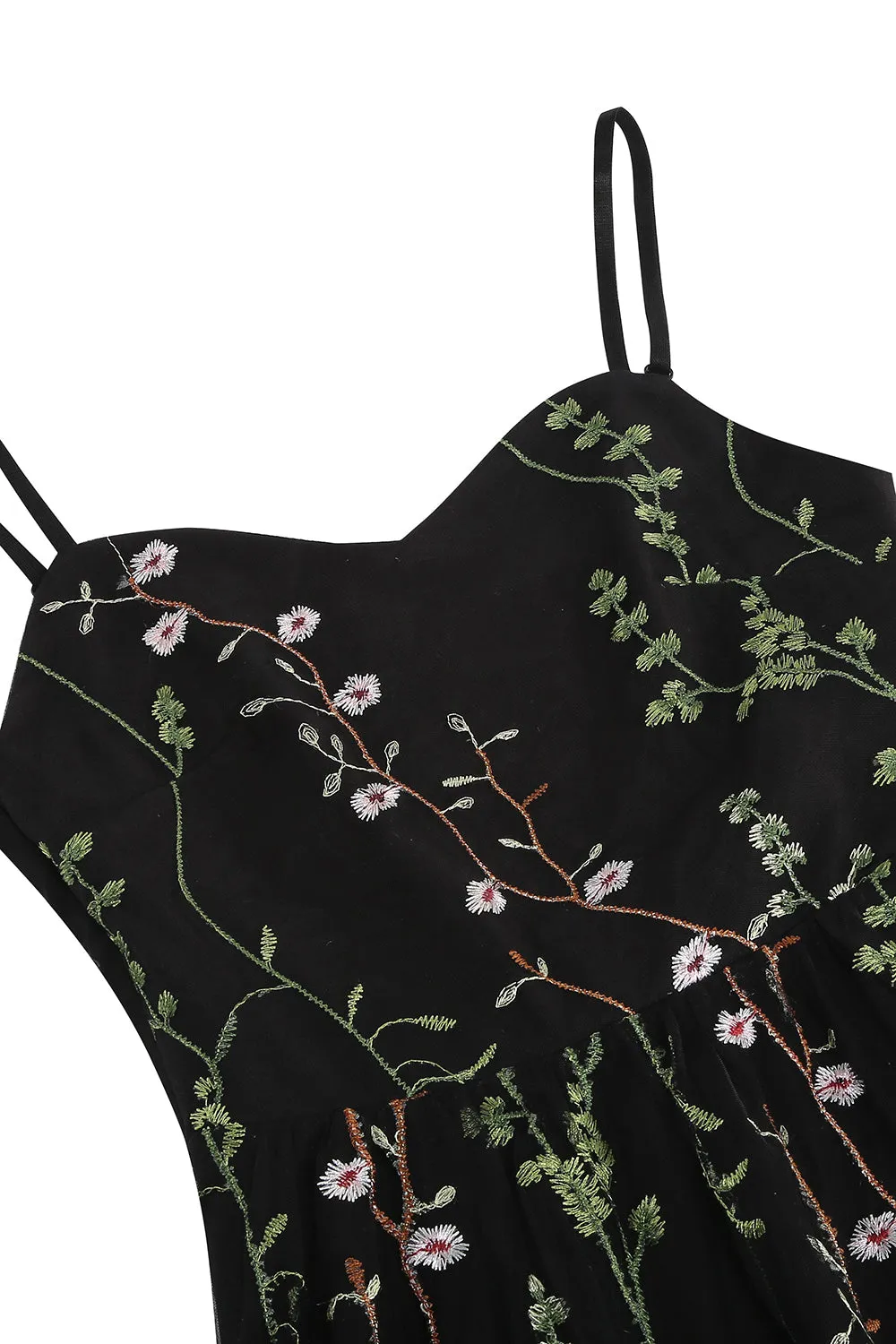 A Line Black 1950s Dress with Embroidery sold by Zapaka product image thumbnail 4