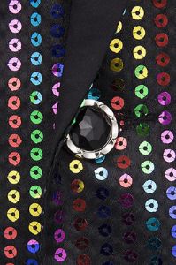 Sparkly Multi Color Sequins Shawl Lapel Men's Prom Blazer sold by Zapaka