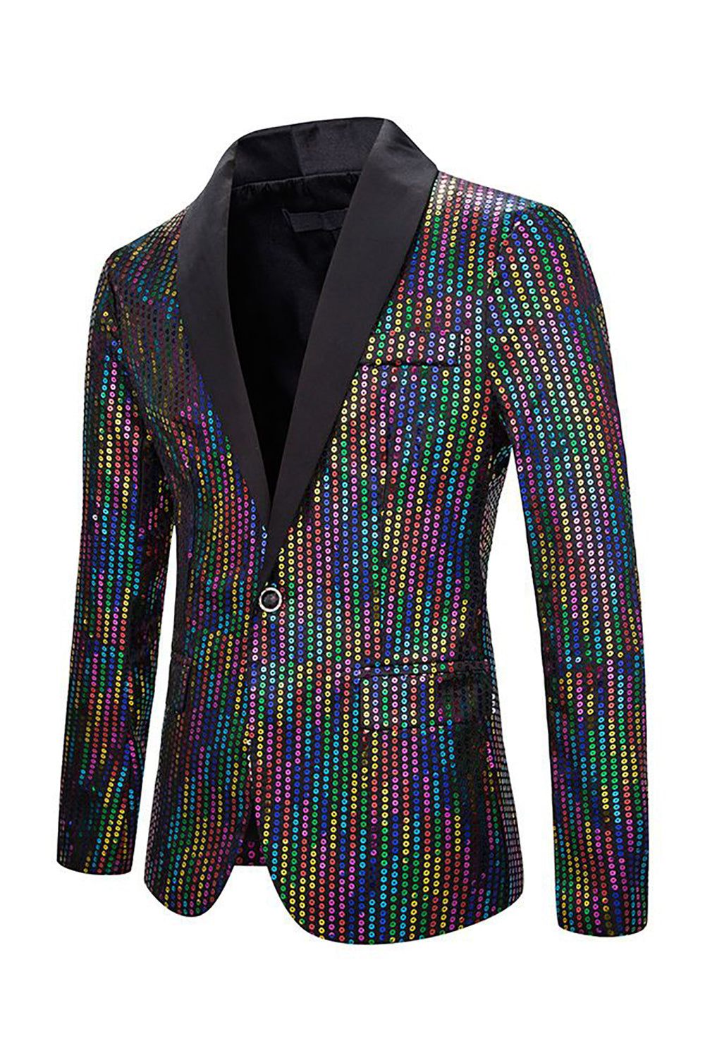 Sparkly Multi Color Sequins Shawl Lapel Men's Prom Blazer sold by Zapaka product image thumbnail 3