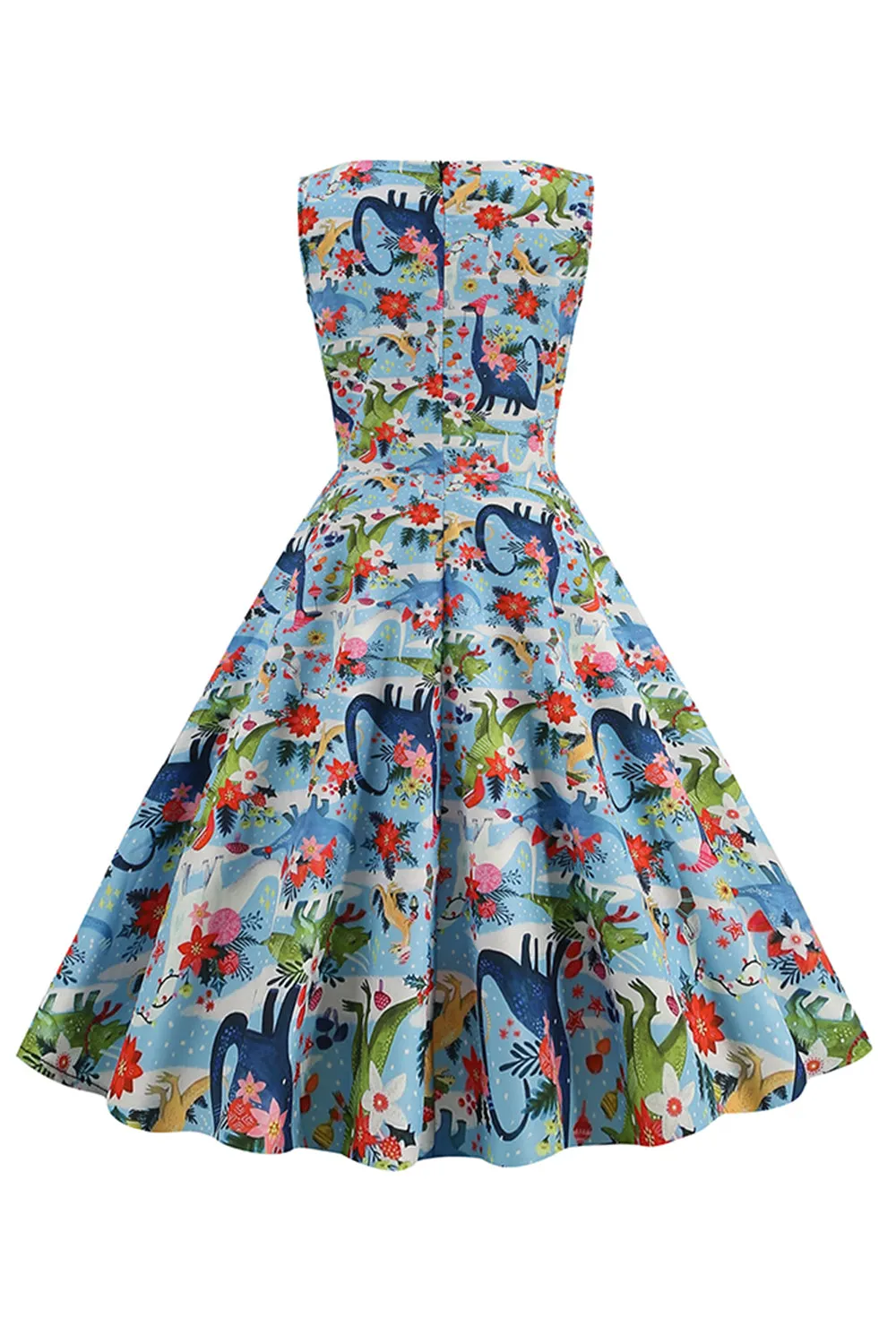 Light Blue Floral Vintage 1950s Dress sold by Zapaka product image thumbnail 2