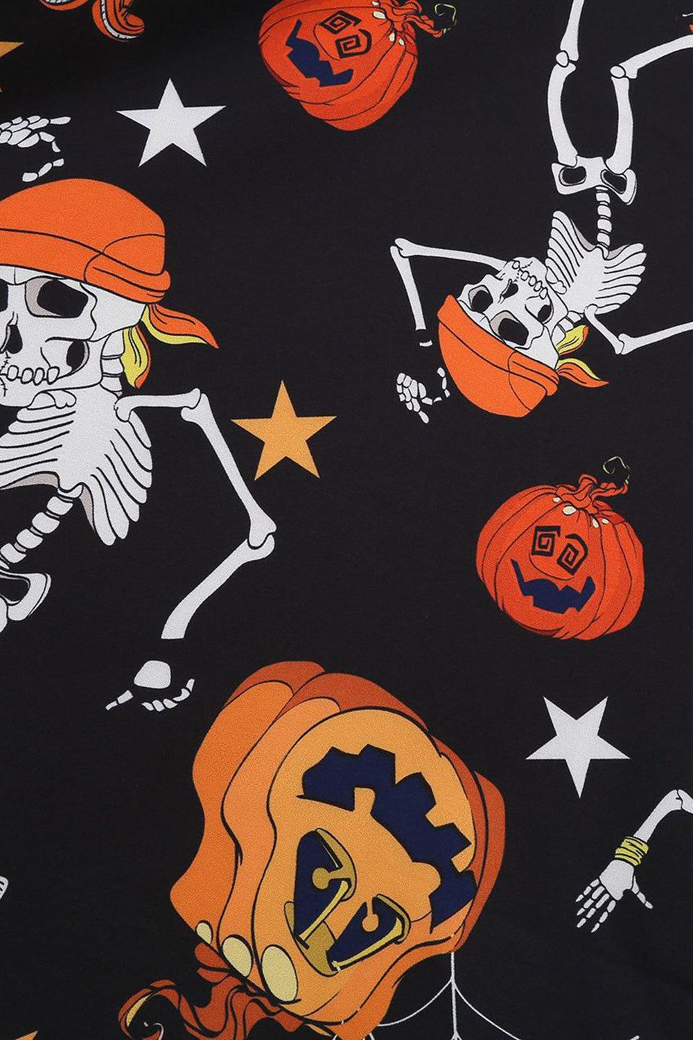 Black Halter Halloween Vintage Dress with Pumpkin Print sold by Zapaka product image thumbnail 4