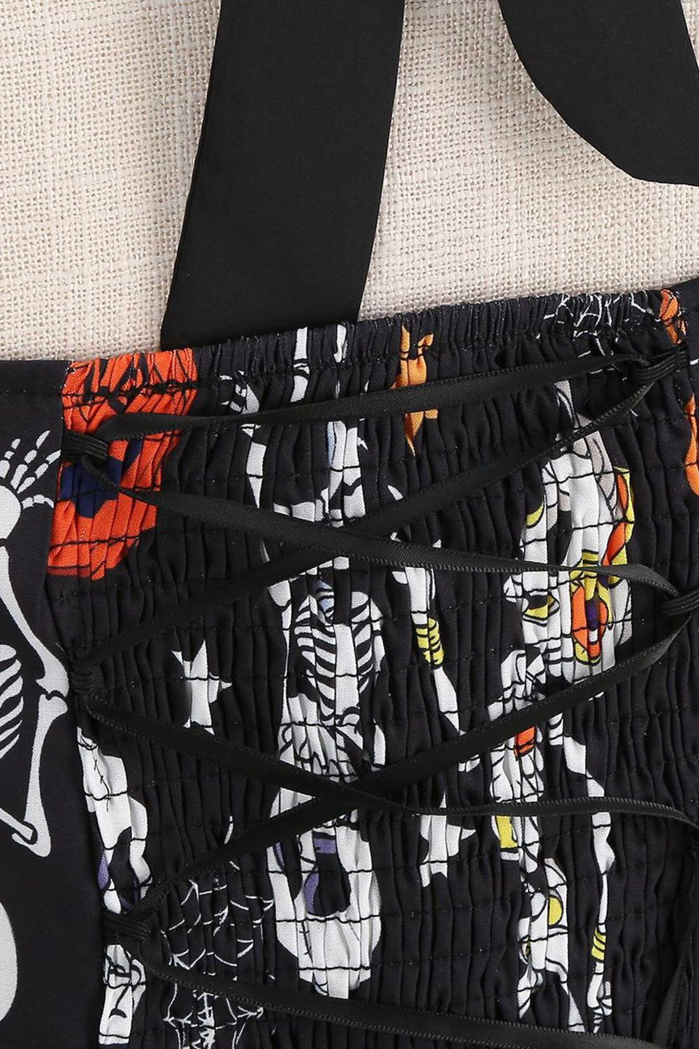 Black Halter Halloween Vintage Dress with Pumpkin Print sold by Zapaka product image thumbnail 5