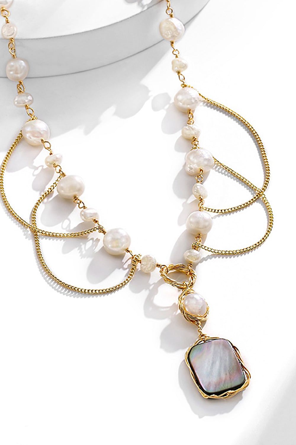 White Freshwater Cultured Pearl Necklace sold by Zapaka product image thumbnail 3