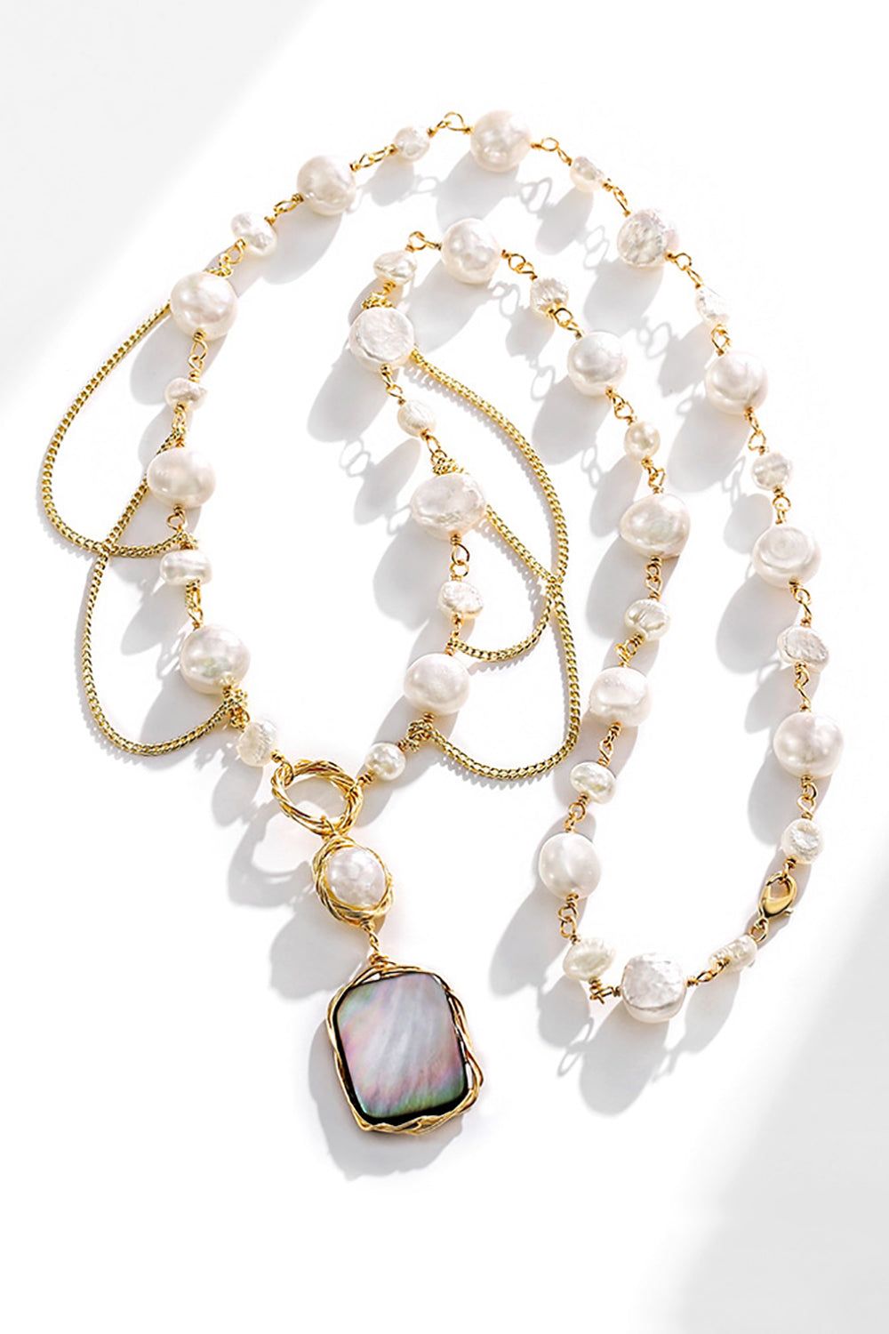 White Freshwater Cultured Pearl Necklace sold by Zapaka