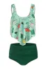Two Piece Green Printed Swimwear sold by Zapaka