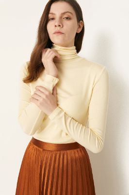 Apricot Turtleneck Sweater sold by Zapaka