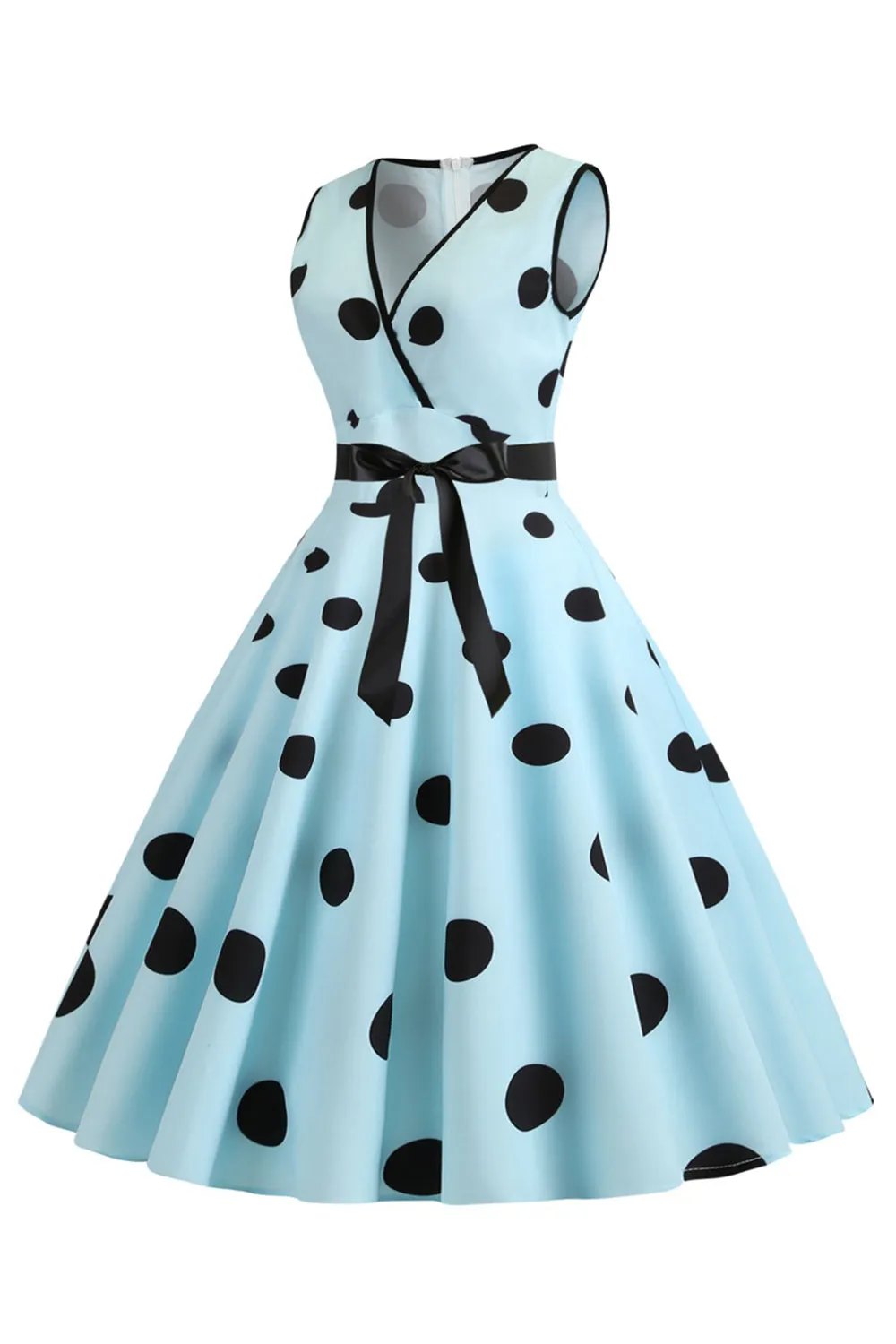 Light Blue Polka Dots Vintage 1950s Dress sold by Zapaka product image thumbnail 3