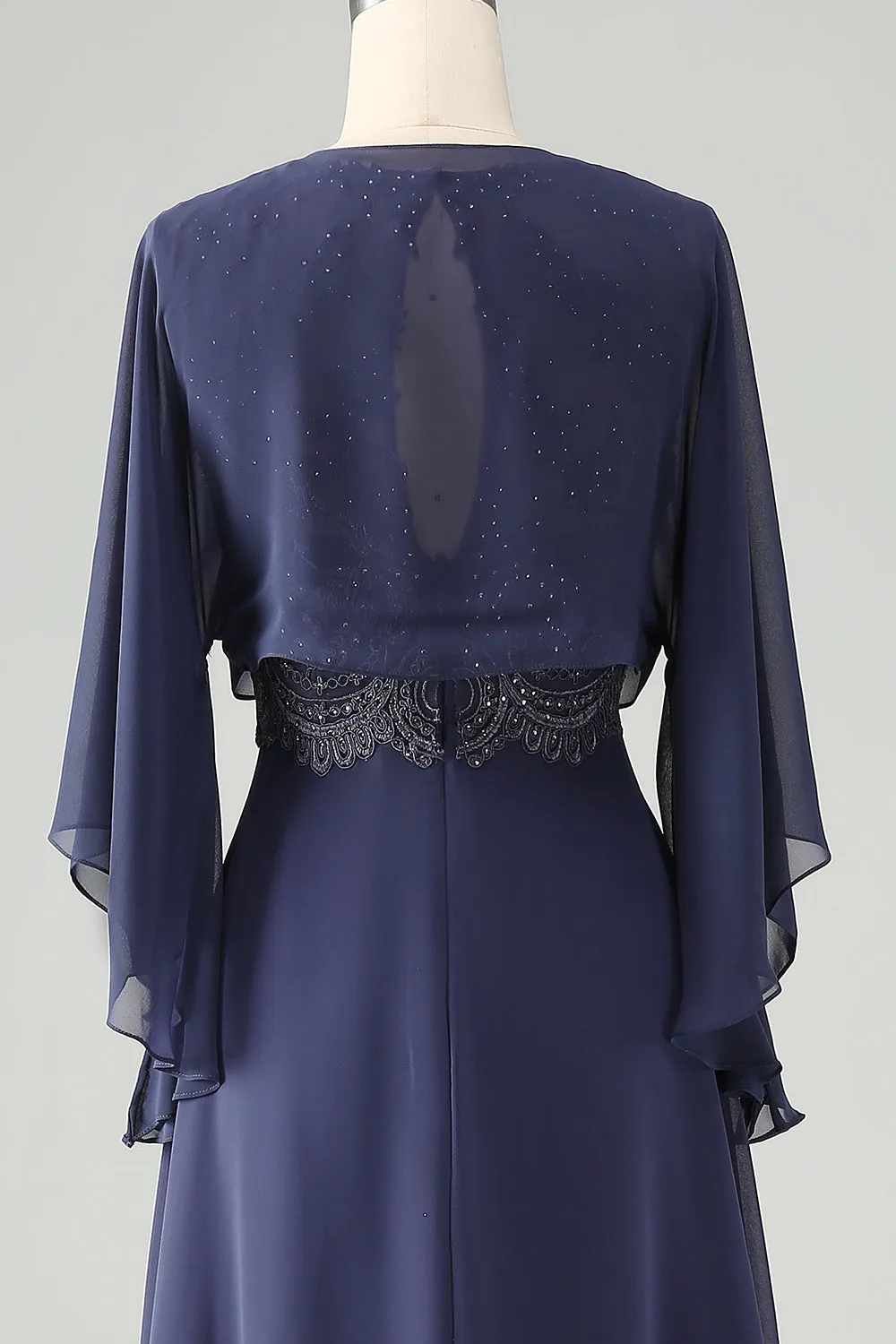 Sparkly Twilight A Line Beaded Mother of Bride Dress with Shawl sold by Zapaka product image thumbnail 5
