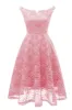 Pink A Line Lace Dress with Sleeveless sold by Zapaka