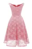 Pink A Line Lace Dress with Sleeveless sold by Zapaka