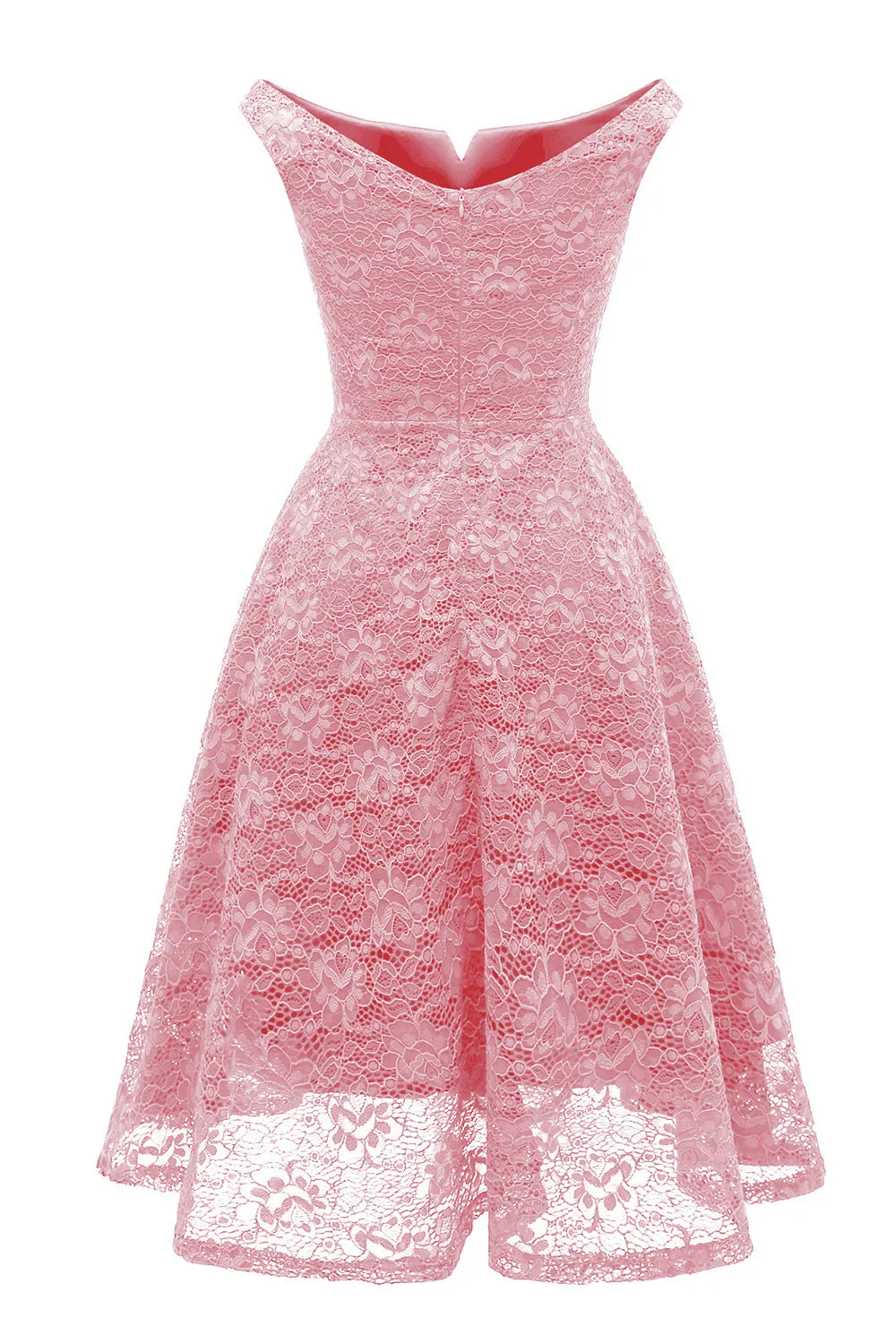 Pink A Line Lace Dress with Sleeveless sold by Zapaka product image thumbnail 2