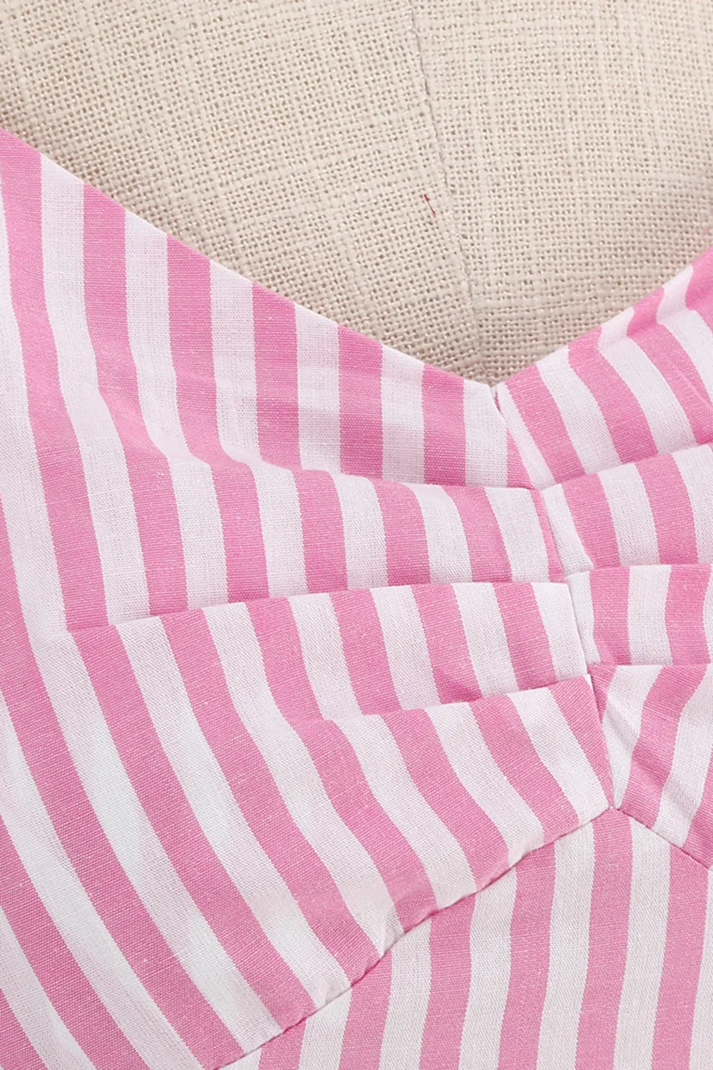 Pink Stripes Halter Swing 1950s Dress sold by Zapaka product image thumbnail 5
