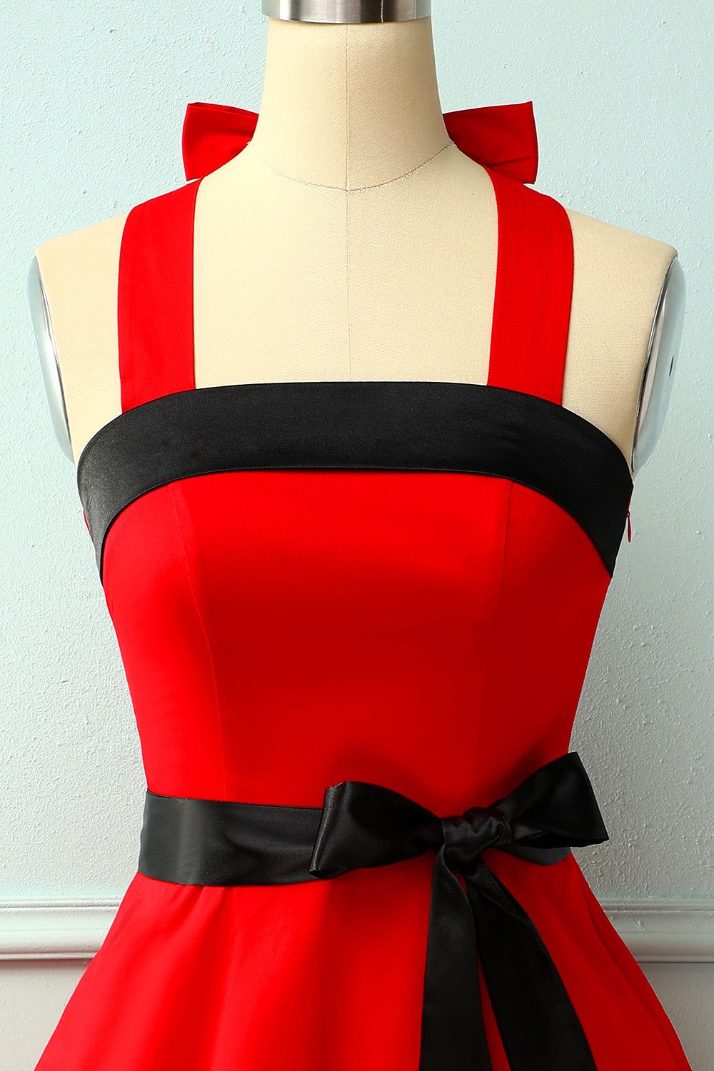 Red/Black Halter Pinup Dress sold by Zapaka product image thumbnail 2