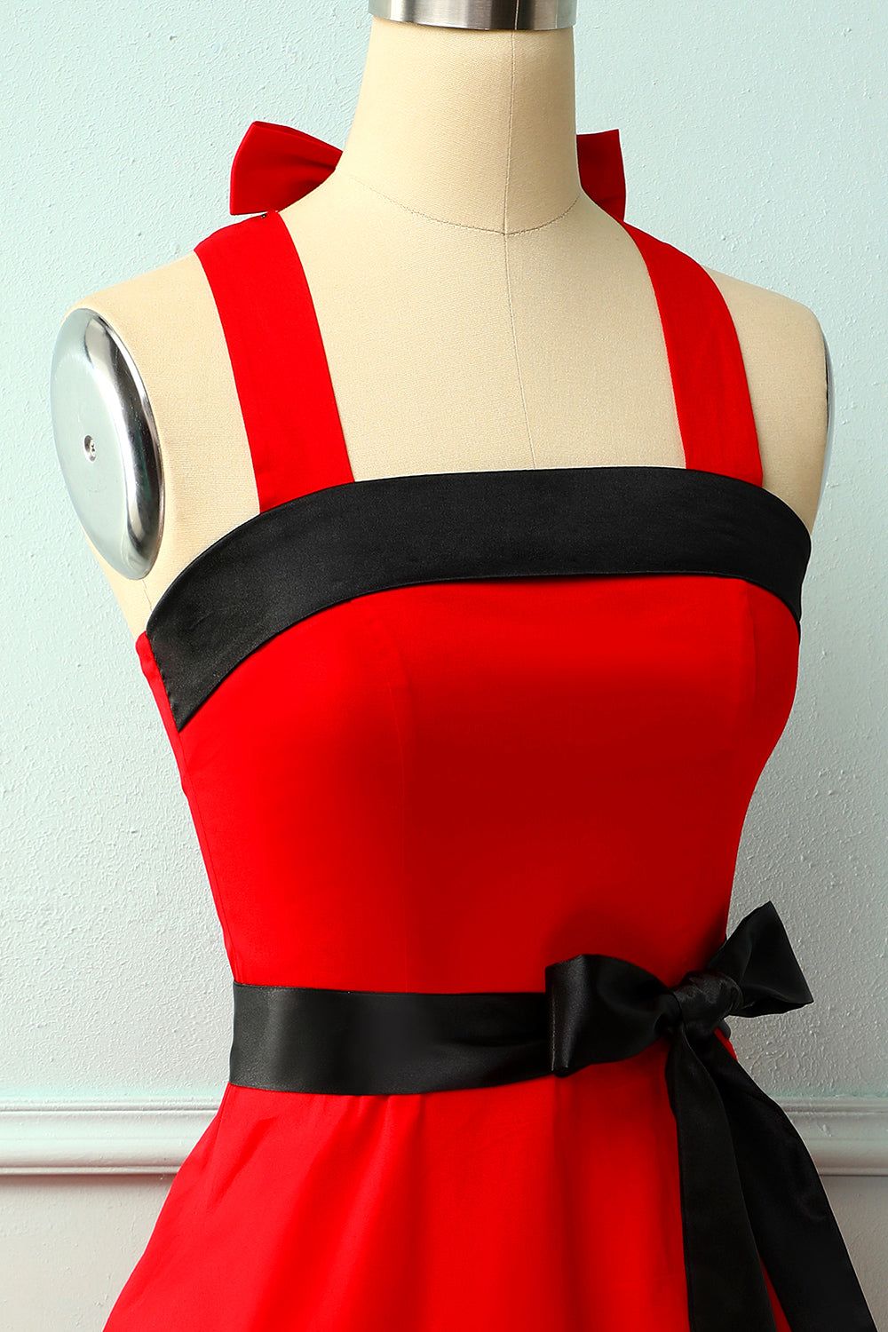 Red/Black Halter Pinup Dress sold by Zapaka product image thumbnail 5