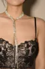 Sparkly Silver Long Crystal Collar Necklace sold by Zapaka