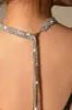 Sparkly Silver Long Crystal Collar Necklace sold by Zapaka