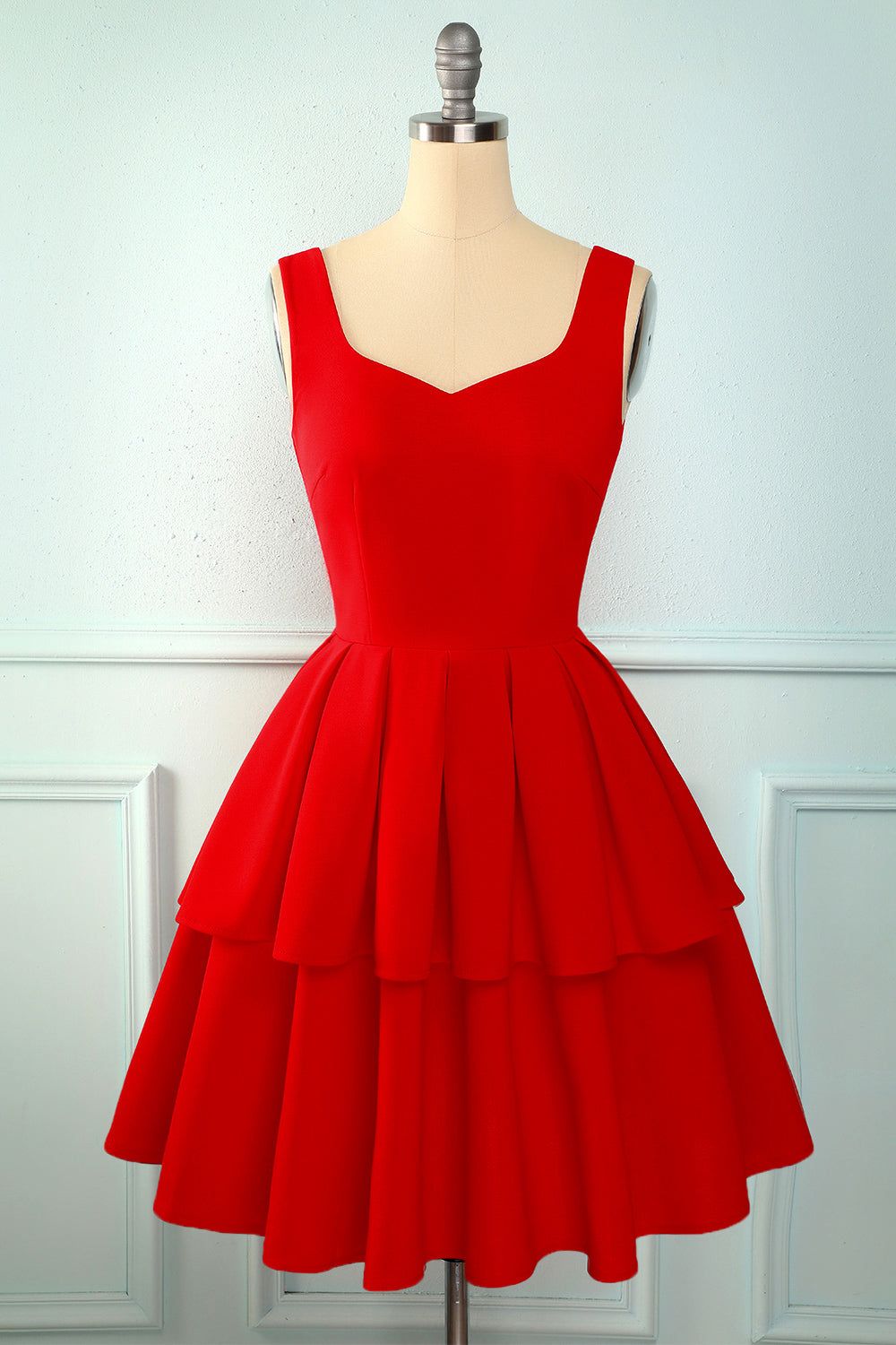 Red Tiered Dress sold by Zapaka