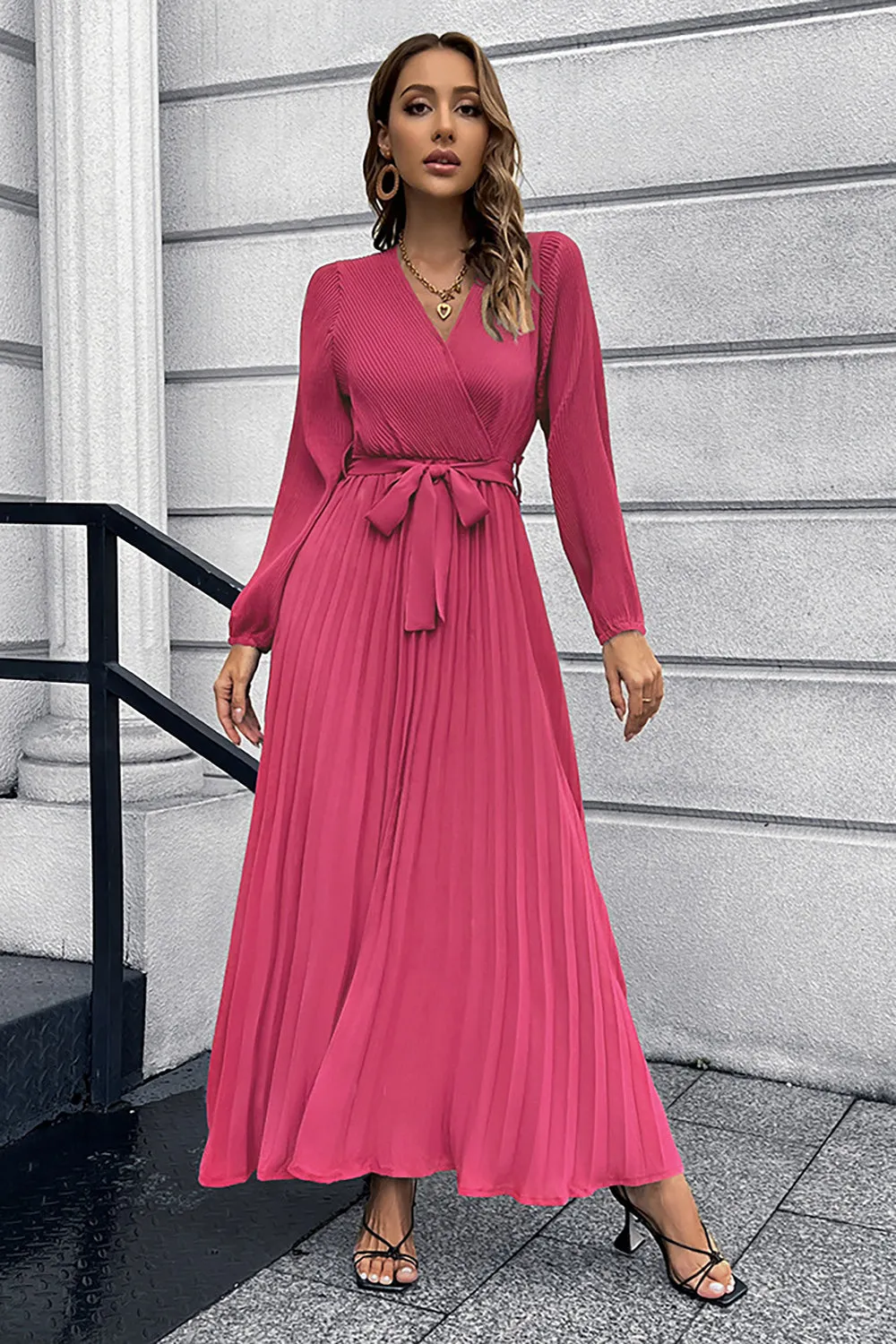 Long Sleeves Black Casual Dress with Sash sold by Zapaka product image thumbnail 5