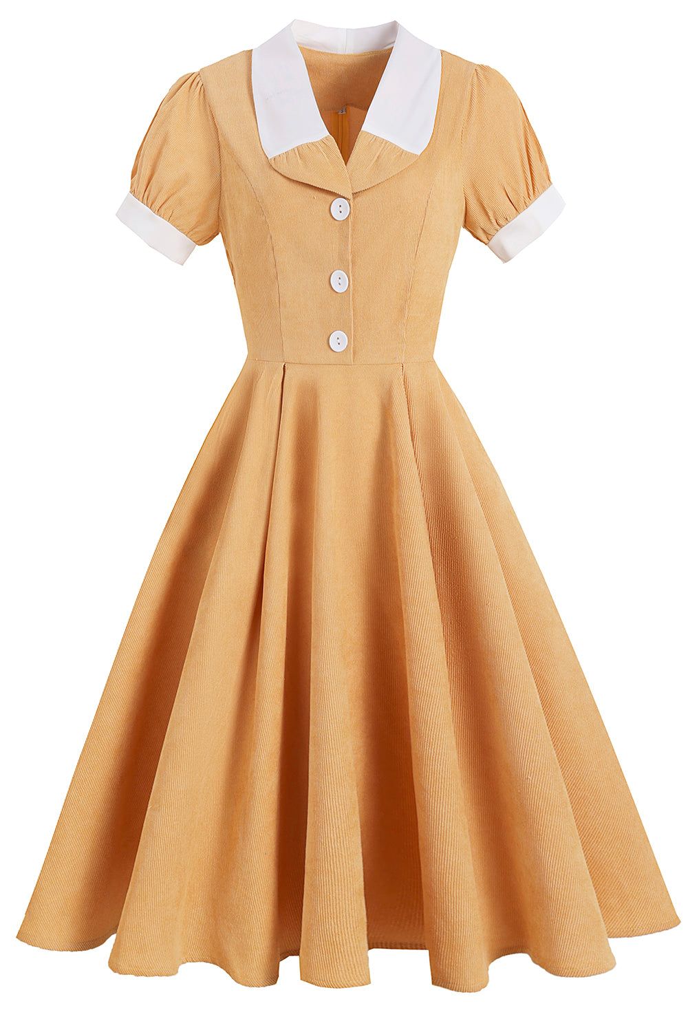 Yellow Vintage Solid 1950s Dress sold by Zapaka