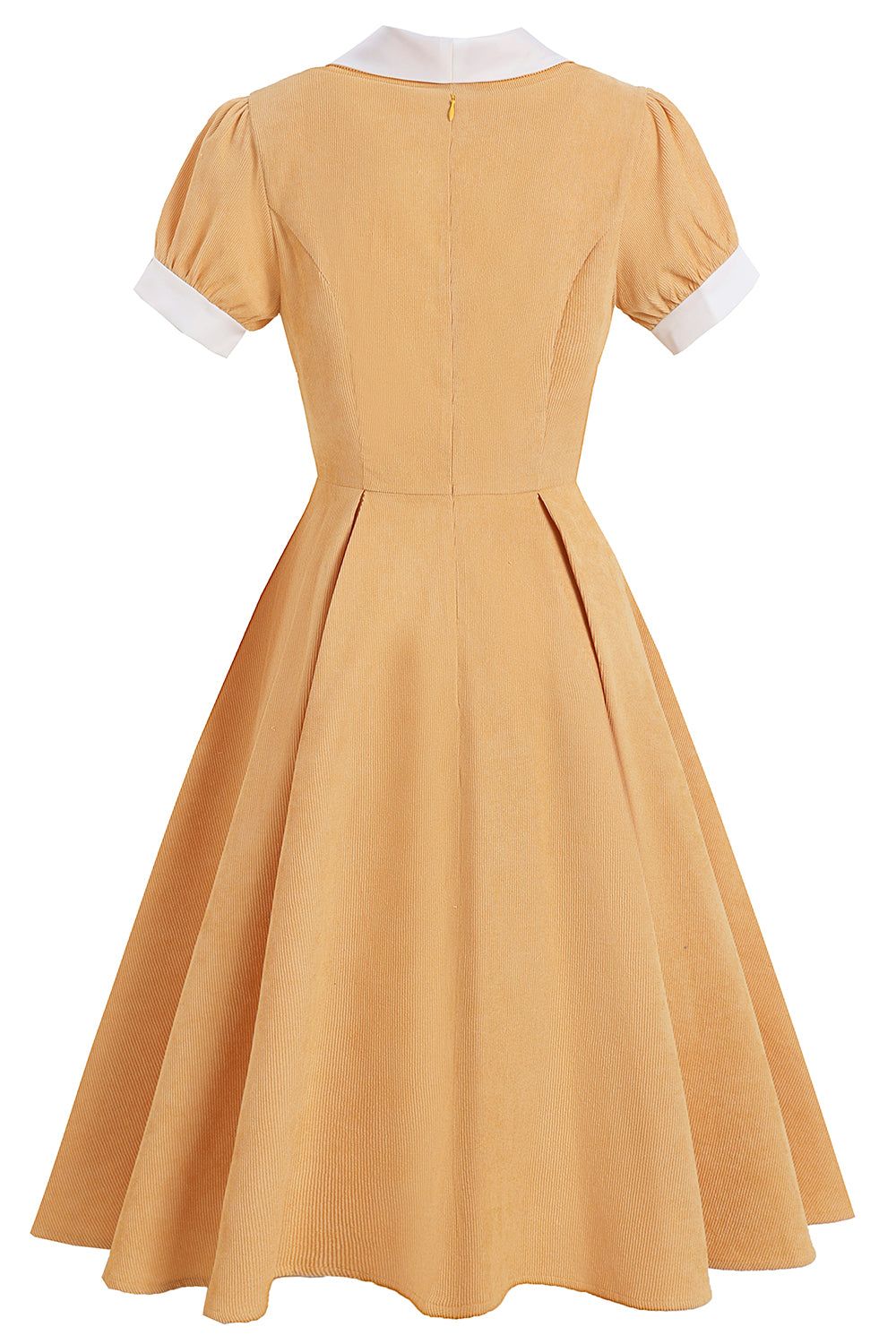 Yellow Vintage Solid 1950s Dress sold by Zapaka product image thumbnail 2