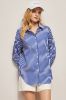 Blue Oversized Women Poplin Shirt sold by Zapaka
