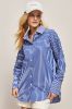 Blue Oversized Women Poplin Shirt sold by Zapaka