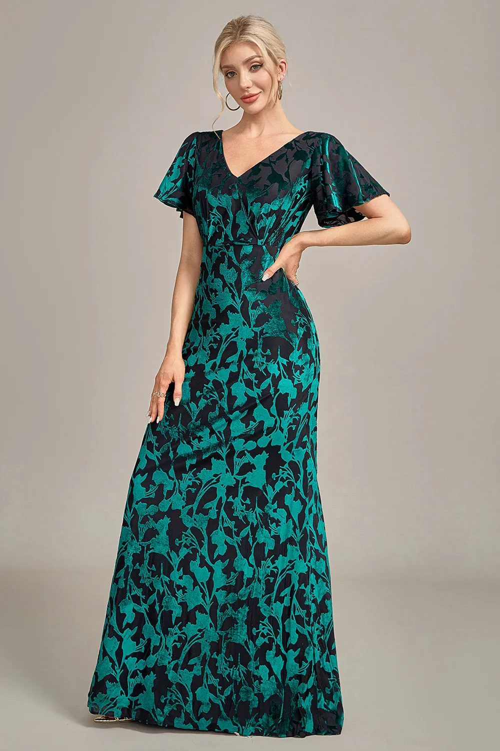 Velvet Peacock Mother of the Bride Dress sold by Zapaka product image thumbnail 5