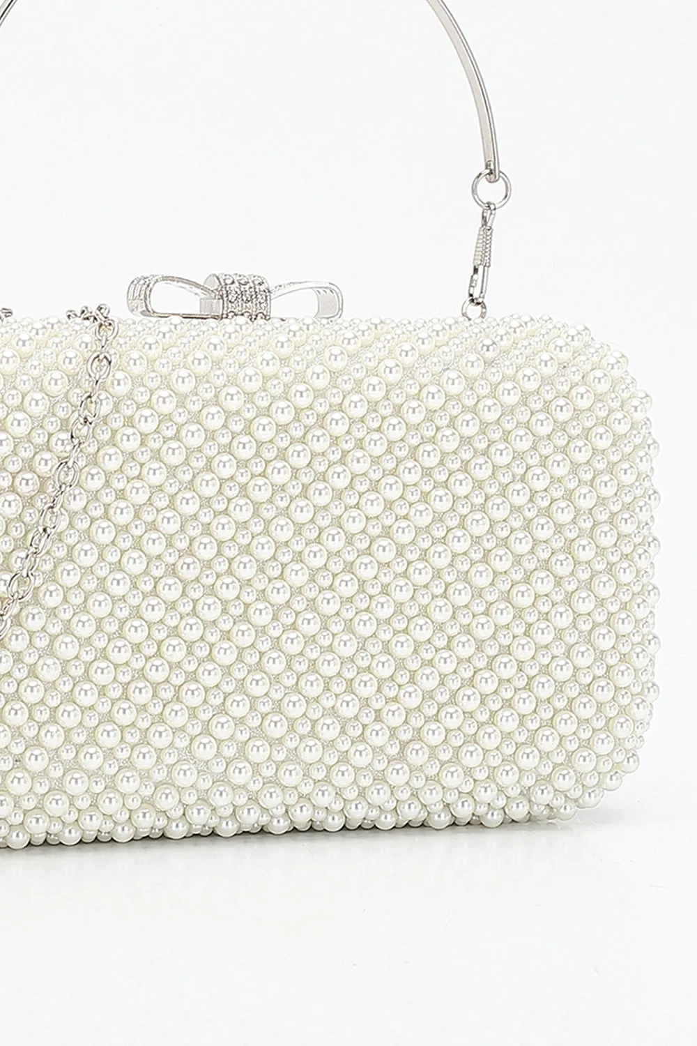 White Pearl Beaded Party Handbag sold by Zapaka product image thumbnail 2