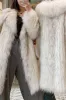 White Open Front Fluffy Long Shearling Faux Fur Coat sold by Zapaka