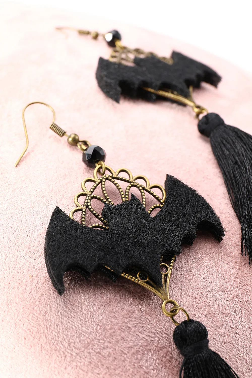 Black Halloween Bat Drop Earrings sold by Zapaka product image thumbnail 4