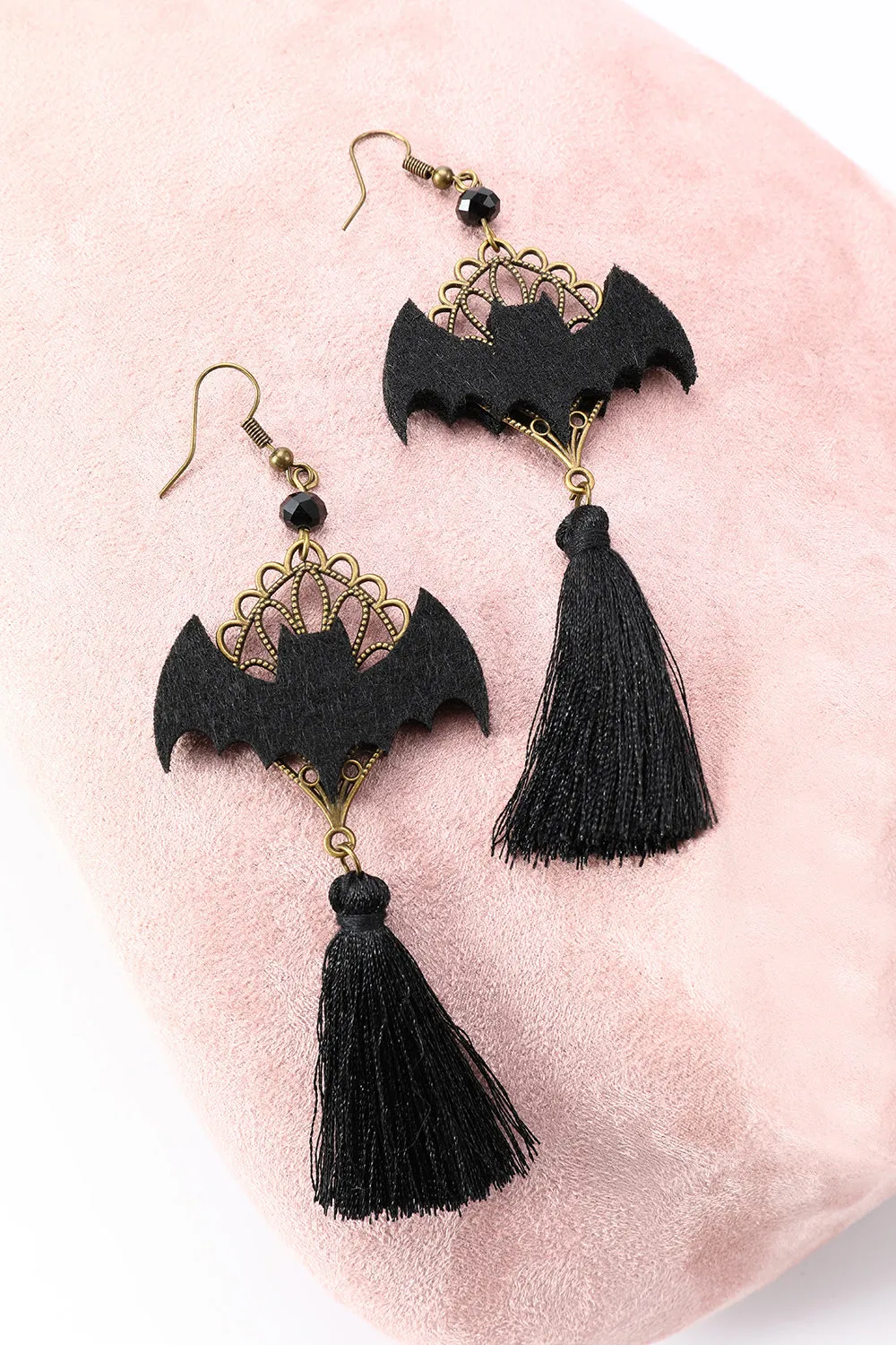 Black Halloween Bat Drop Earrings sold by Zapaka