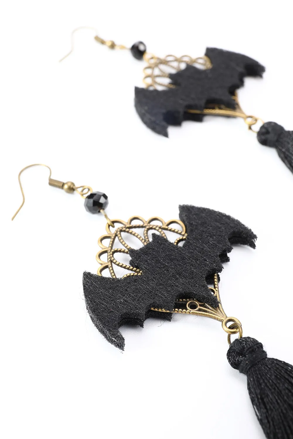 Black Halloween Bat Drop Earrings sold by Zapaka product image thumbnail 2