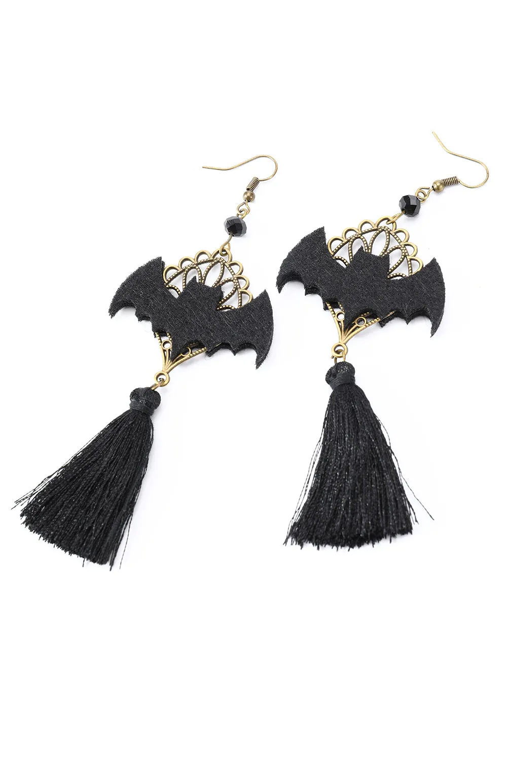 Black Halloween Bat Drop Earrings sold by Zapaka product image thumbnail 3