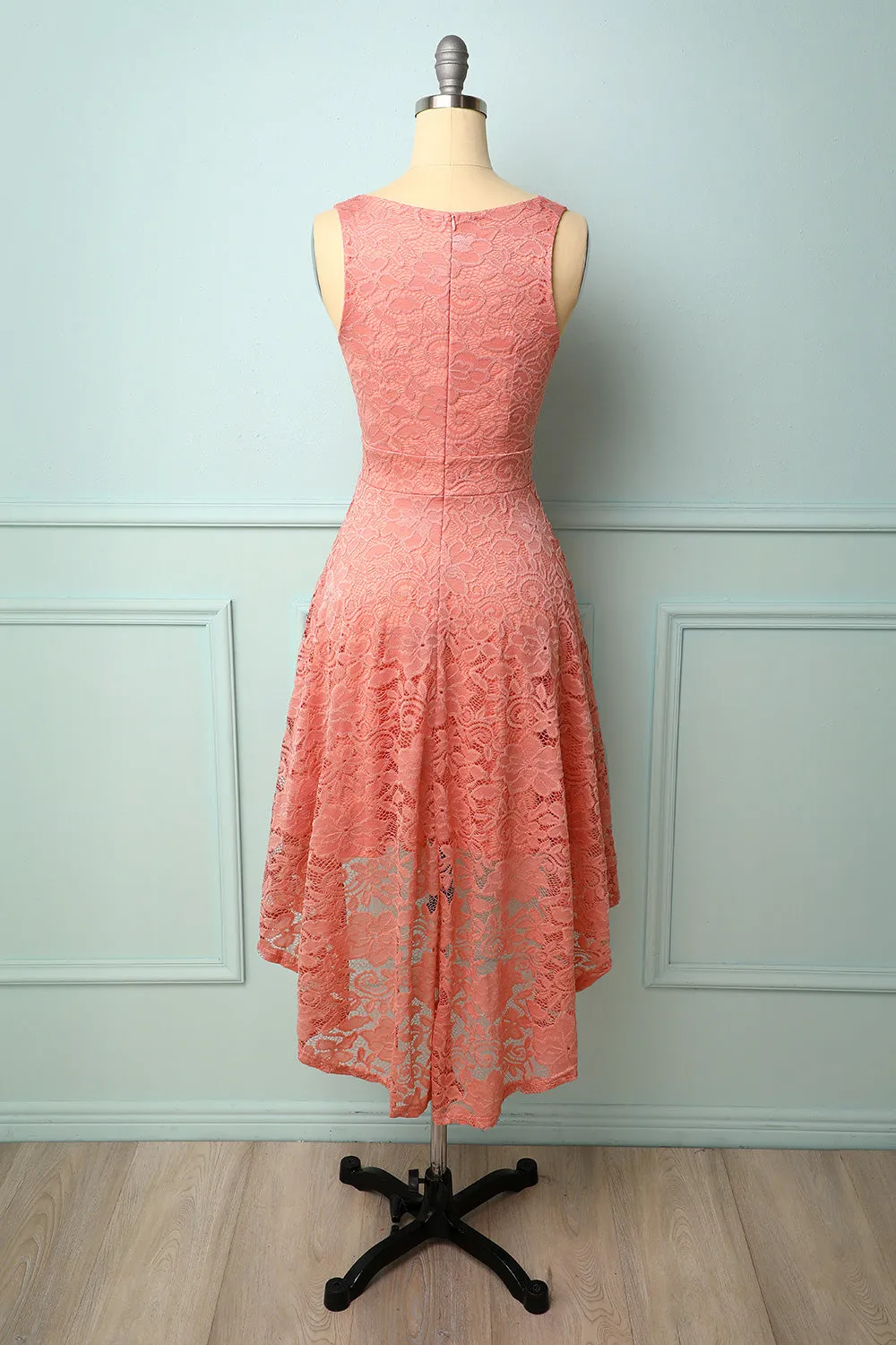 Blush V-Neck Lace Dress sold by Zapaka product image thumbnail 2