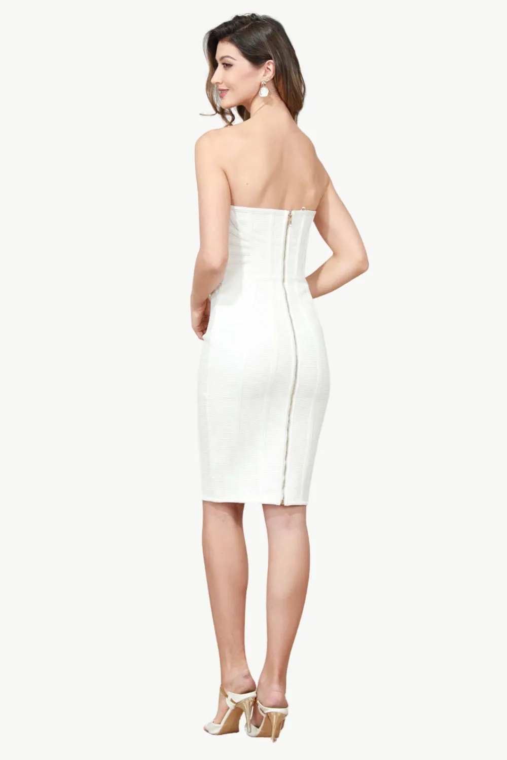 Strapless White Corset Party Dress sold by Zapaka product image thumbnail 2