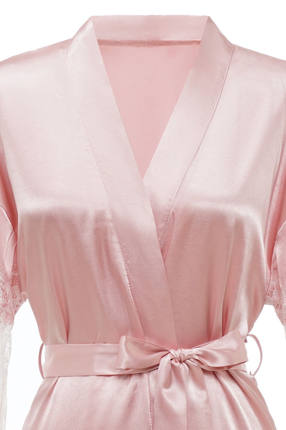 Pink Bridesmaid Robe With Lace sold by Zapaka product image thumbnail 4