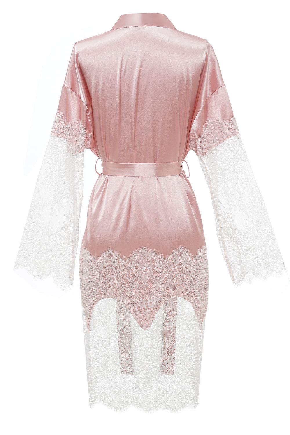 Pink Bridesmaid Robe With Lace sold by Zapaka product image thumbnail 2